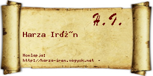 Harza Irén névjegykártya